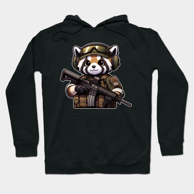 Tactical Tanuki Hoodie by Rawlifegraphic